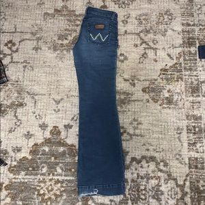 embroidered wide leg wranglers